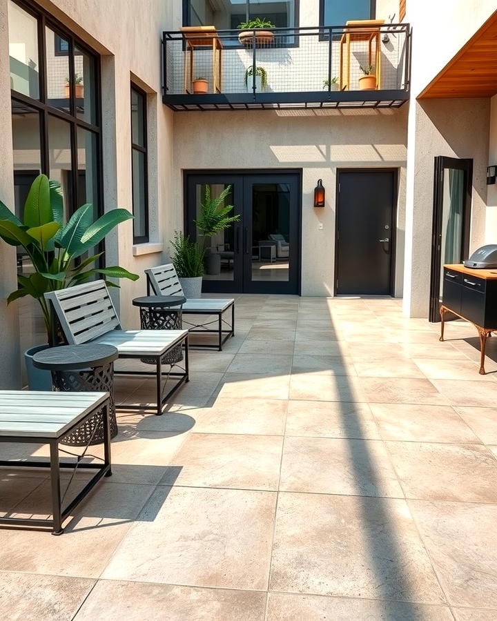 Concrete Look Tiles for Industrial Chic - 25 patio tile ideas