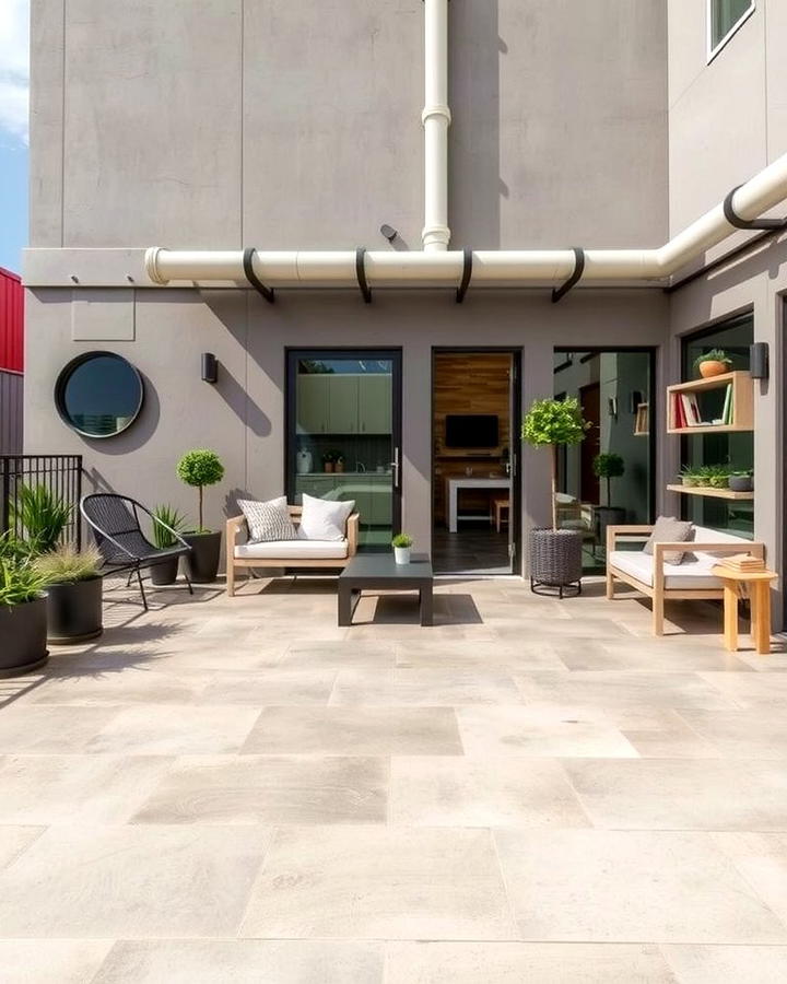 Concrete Look Tiles - 25 patio tile ideas