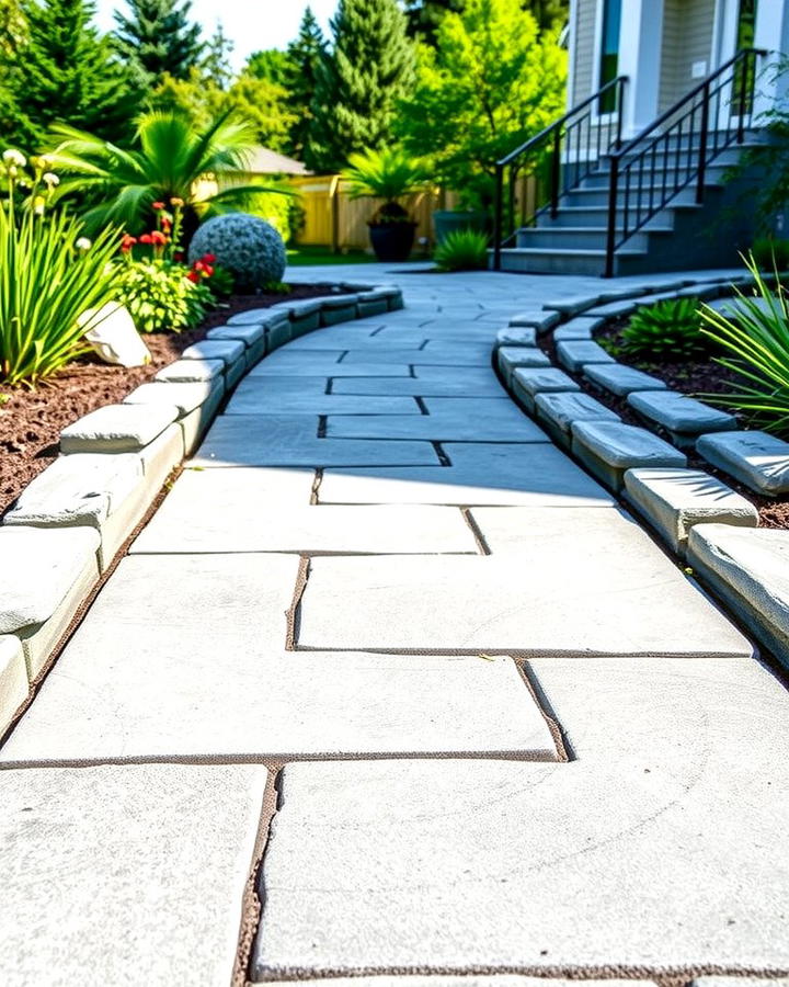 Concrete Stamped Stepping Stones - 30 Stepping Stone Walkway Ideas