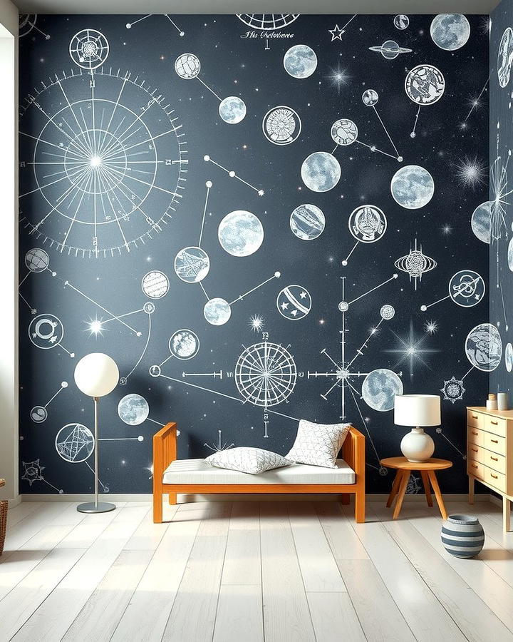 Constellation Wallpaper - 25 Space-themed Room Ideas