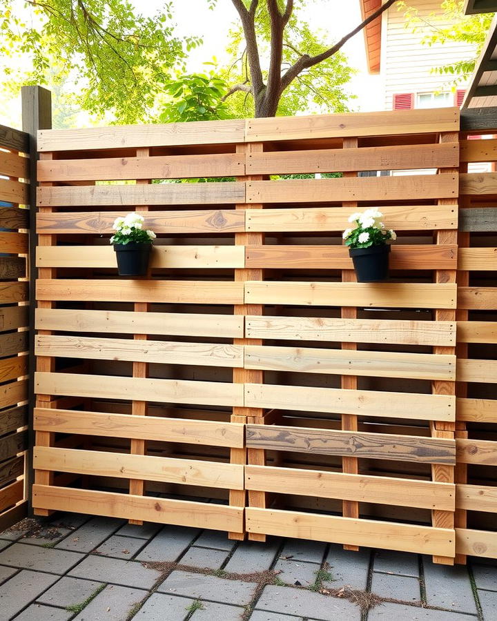 Construct a Pallet Wall - 30 Ideas Cheap Ways to Block Neighbors View