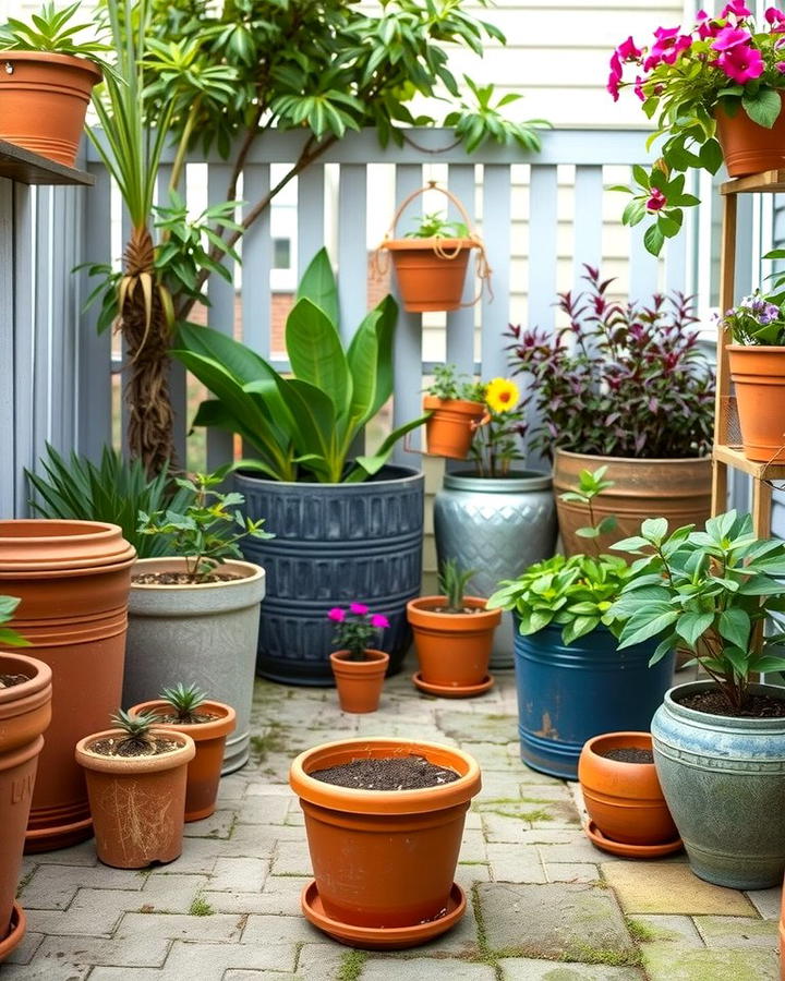 Container Gardens for Flexibility - 25 Small Backyard Landscaping Ideas