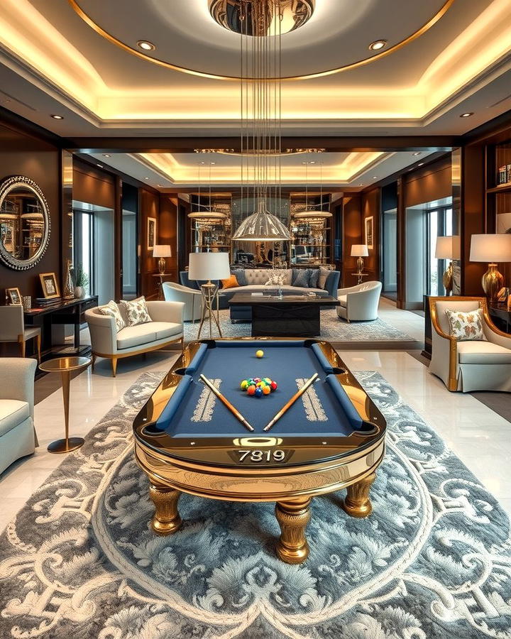 Contemporary Glam Pool Table Room - 25 Pool Table Room Ideas