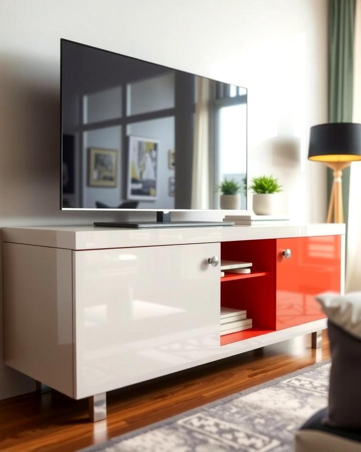 Contemporary High Gloss TV Stand - 25 Tv Stand Ideas