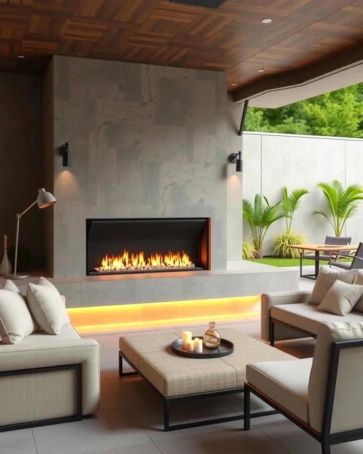 Contemporary Minimalist Fireplace Design - 25 Outdoor Corner Fireplace Ideas