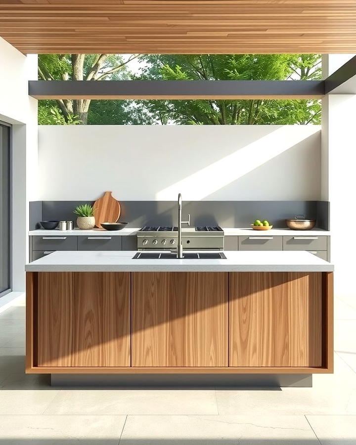 Contemporary Minimalist Island - 25 Outdoor Kitchen Island Ideas