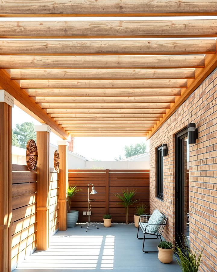 Contemporary Slatted Pergola - 25 small patio pergola ideas