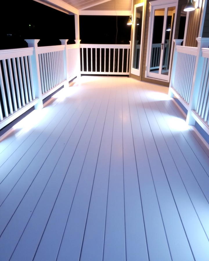 Contemporary White Deck with LED Lighting - 25 White Deck Ideas