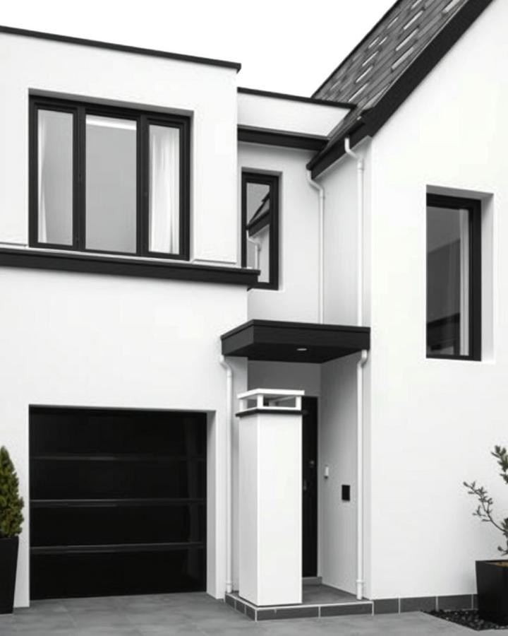 Contrasting Black and White Exterior - 25 Modern Black Houses