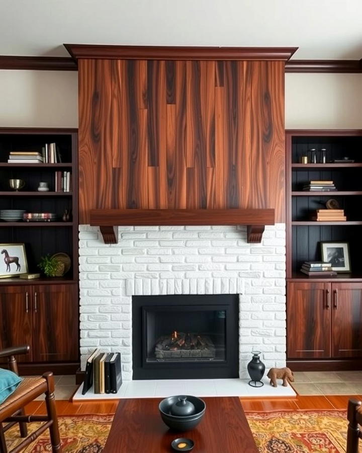 Contrasting Built In Materials - 30 Fireplace Built-in Ideas