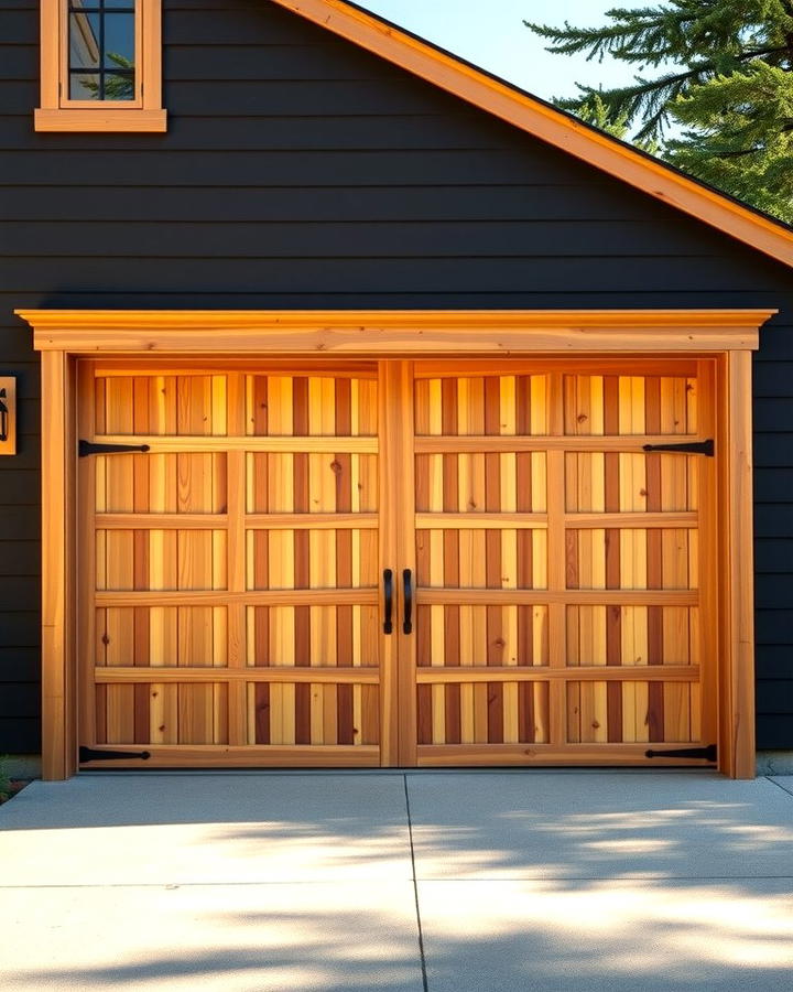 Contrasting Cedar Garage Doors - 30 Black House With Cedar Accents