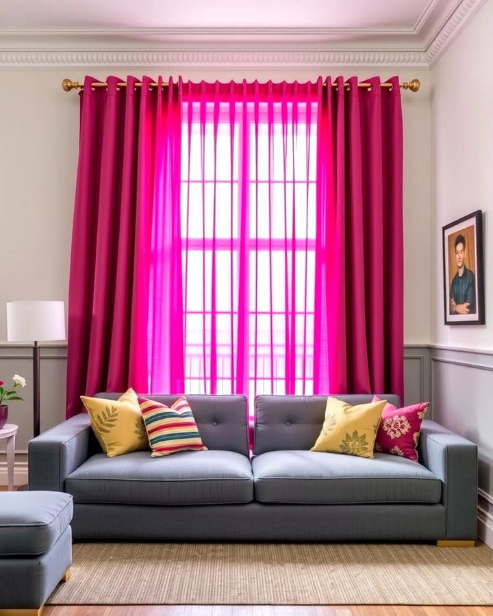 Contrasting Curtains - 30 Colorful Room Ideas