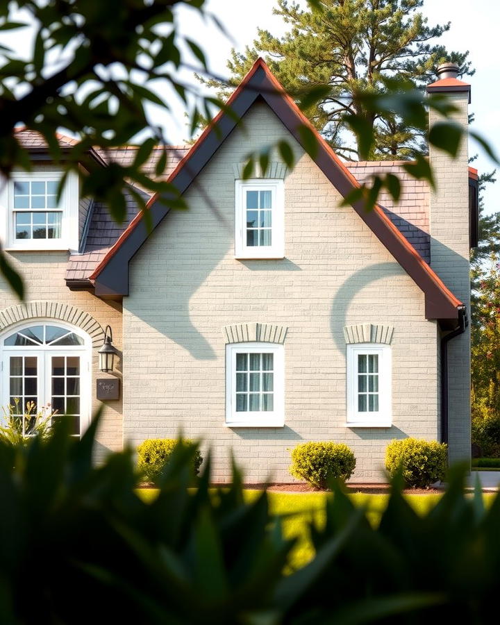 Contrasting Roof Choices - 25 Sage Green Painted Brick House Ideas