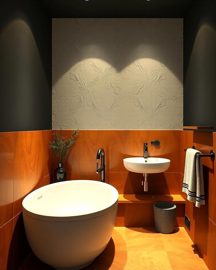 Contrasting Tiles for a Bold Statement - 30 Half-wall Tile Bathroom Ideas