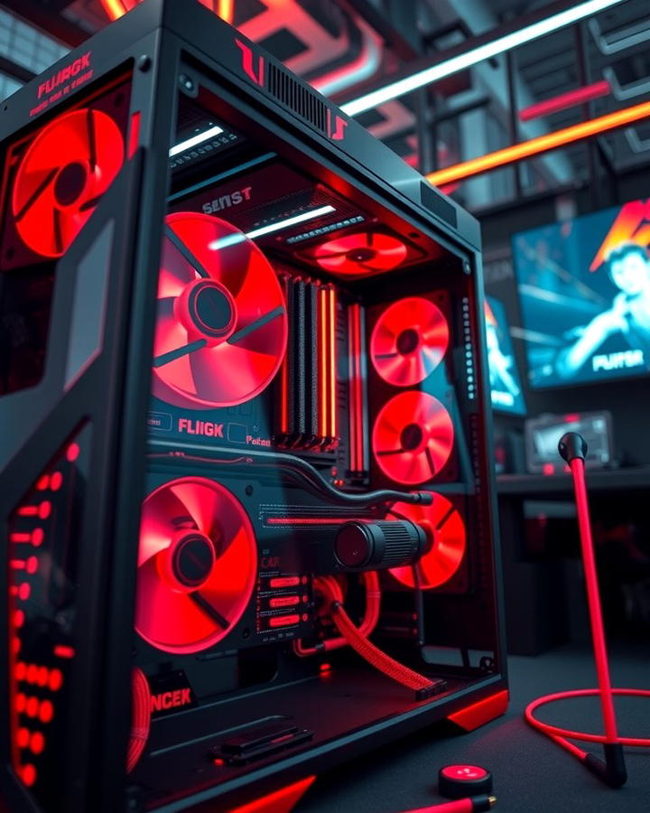 Coordinated PC Build - 25 Red and Black Gaming Setup Ideas