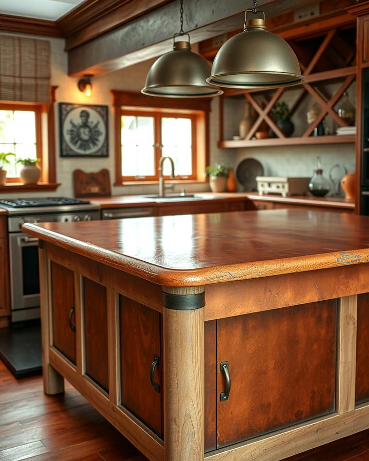 Copper Countertop - 25 Rustic Kitchen Island Ideas