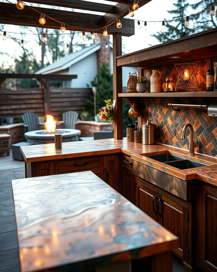 Copper Countertops for a Unique Patina - 25 Outdoor Countertop Ideas