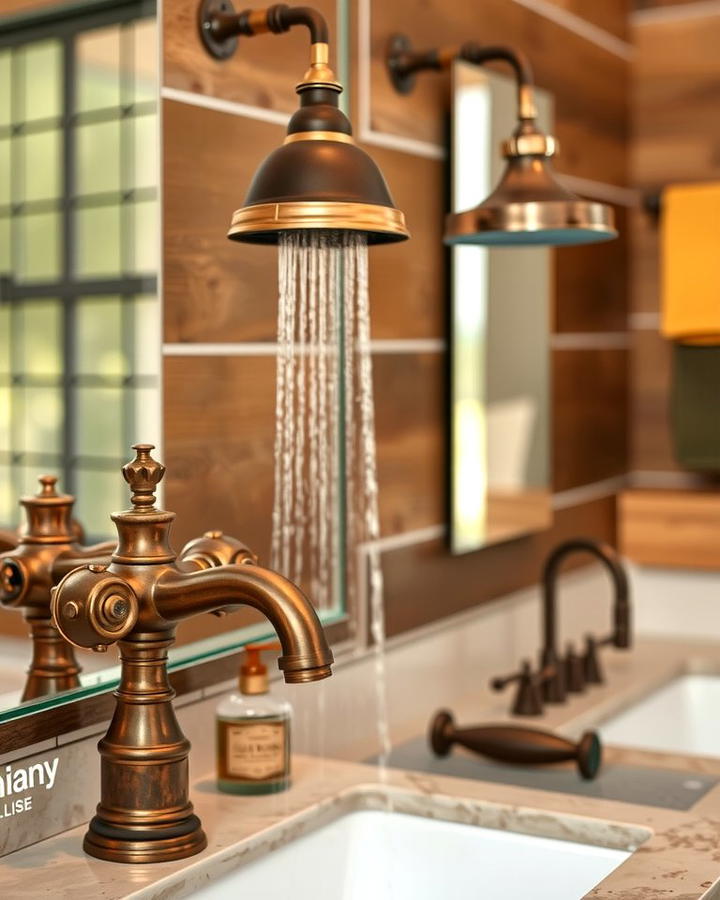 Copper or Bronze Fixtures - 25 Rustic Bathroom Ideas