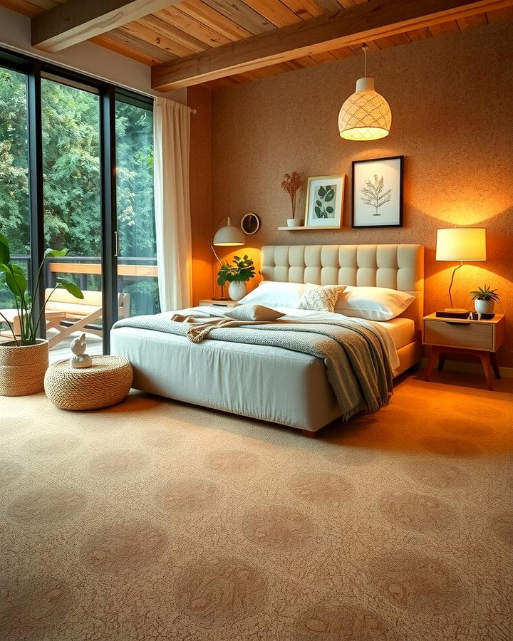 Cork Flooring for Comfort and Sustainability - 30 Bedroom Flooring Ideas