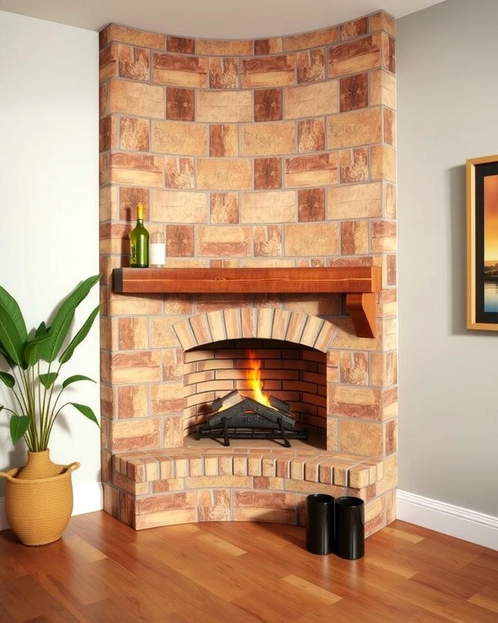 Corner Brick Fireplace Charm - 25 Rustic Brick Fireplace Ideas