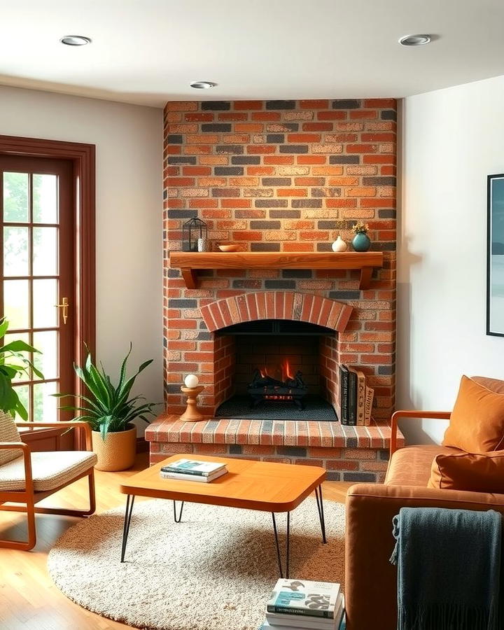 Corner Brick Fireplace - 25 Rustic Brick Fireplace Ideas