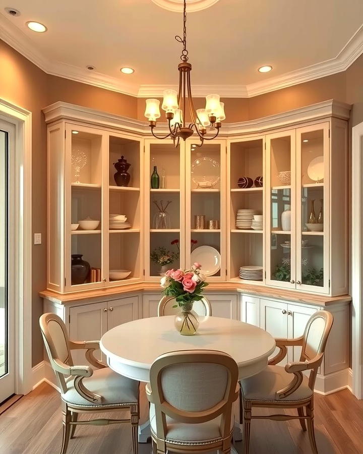 Corner Cabinets - 30 Dining Room Storage Ideas