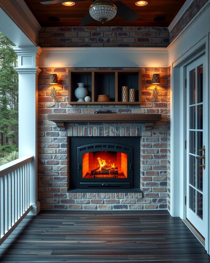 Corner Fireplaces - 25 Porch Fireplace Ideas