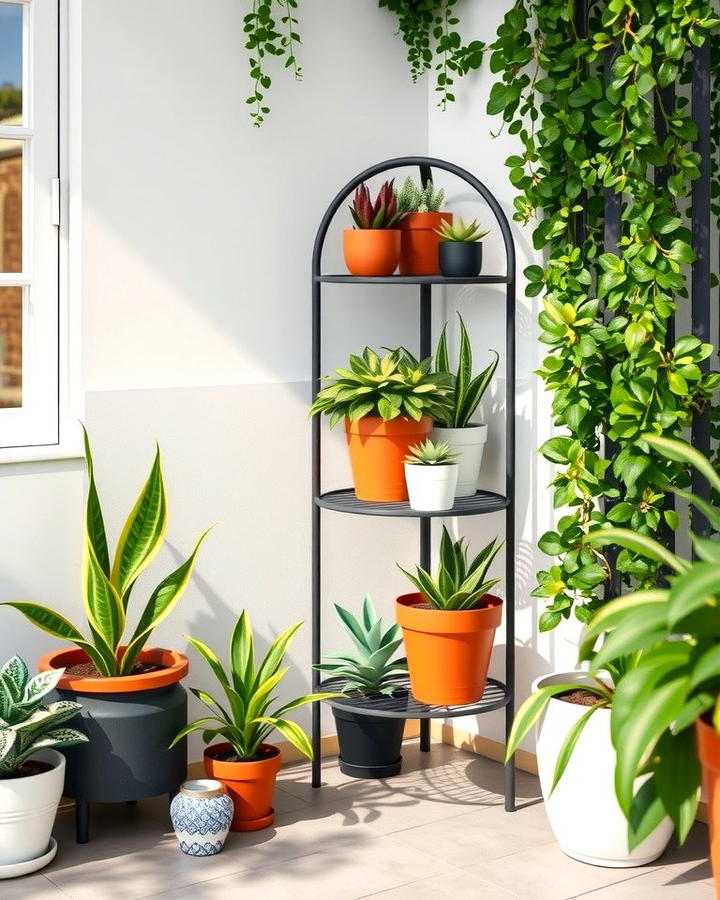 Corner Metal Plant Stands - 25 Outdoor Plant Stand Ideas