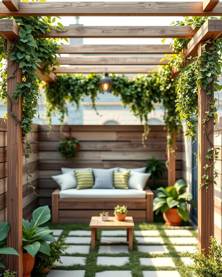 Corner Pergolas for Shade - 25 Small Backyard Landscaping Ideas