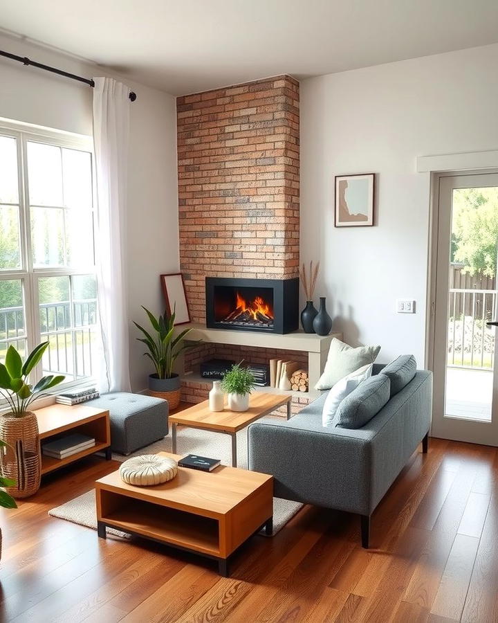 Corner Placement for Space Optimization - 25 Off-center Fireplace Ideas