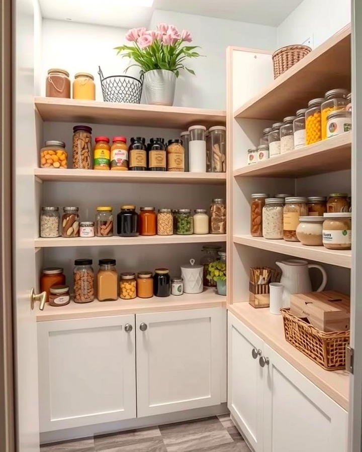 Corner Shelves for Unused Areas - 25 Small Pantry Ideas