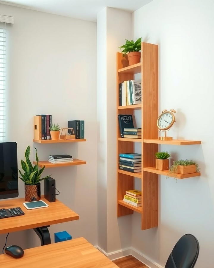 Corner Shelves to Maximize Unused Space - 25 Office Shelving Ideas