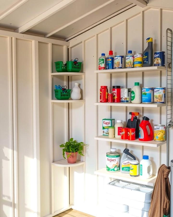 Corner Shelving Units - 25 Shed Organization Ideas