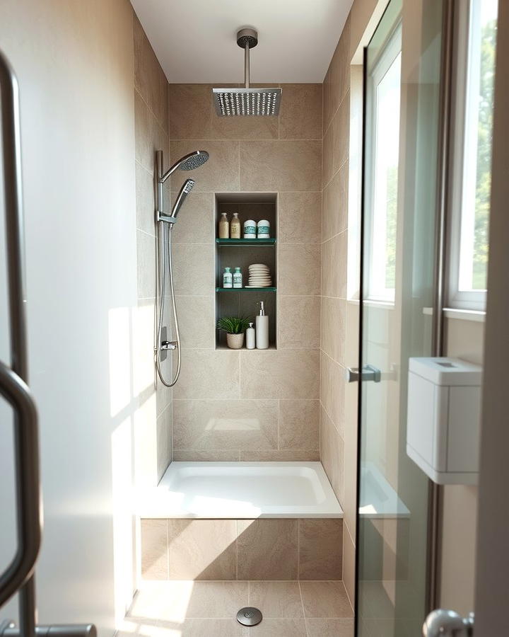 Corner Shower Niche for Compact Spaces - 25 Shower Niche Ideas