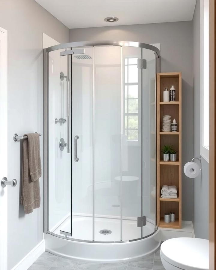 Corner Walk In Shower to Save Space - 25 Small Bathroom Walk-in Shower Ideas