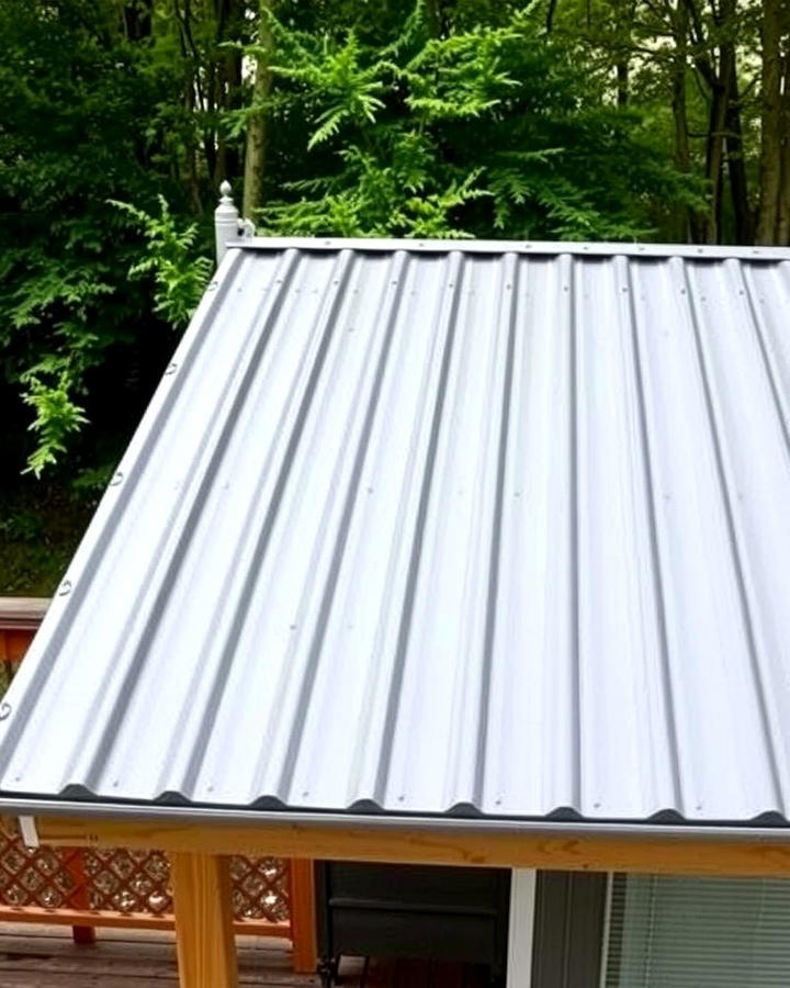 Corrugated Metal Roof for Industrial Style - 30 Partially Covered Deck Ideas