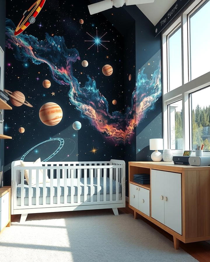 Cosmic Wall Murals - 25 Space-themed Nursery Ideas