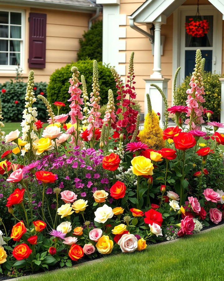 Cottage Style Flower Bed - 30 Front Yard Flower Bed Ideas