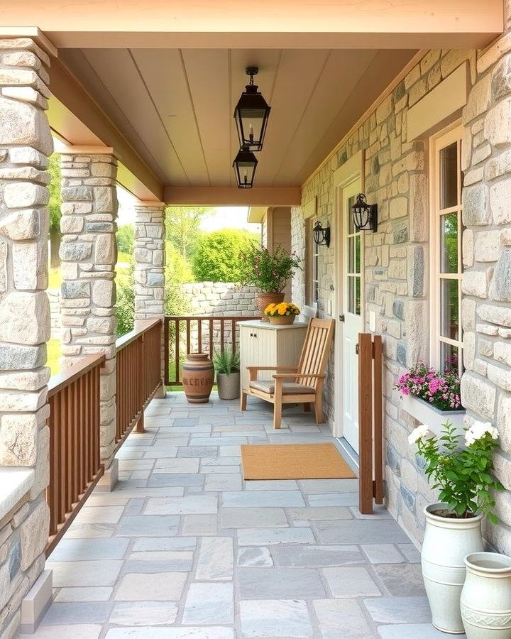 Cottage Style Stone Porch - 25 Stone Porch Ideas