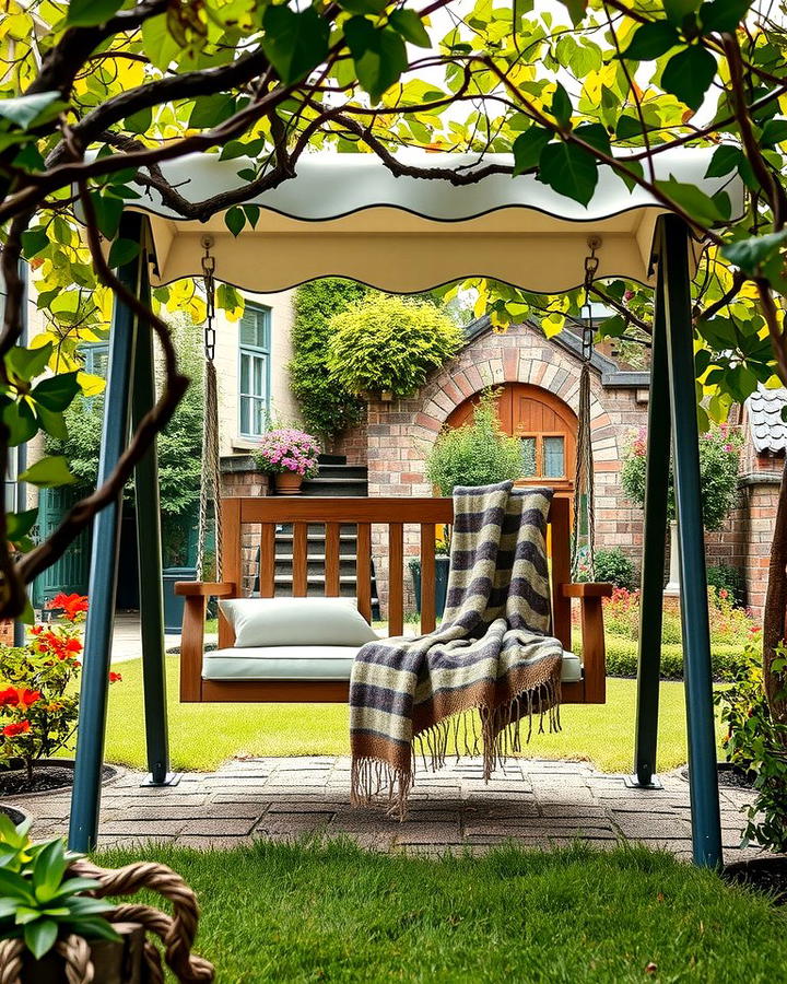 Covered Garden Swing - 25 Shady Garden Ideas