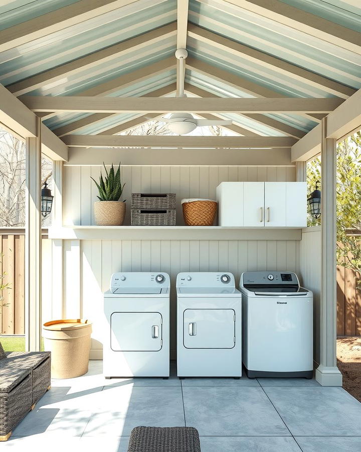 Covered Laundry Nook - 25 Outdoor Laundry Area Design Ideas