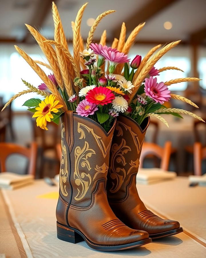 Cowboy Boot Centerpieces - 25 Western Wedding Ideas