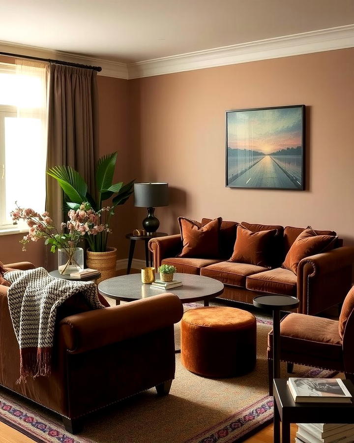 Cozy Chocolate Brown Den - 25 Monochromatic Color Schemes for Rooms