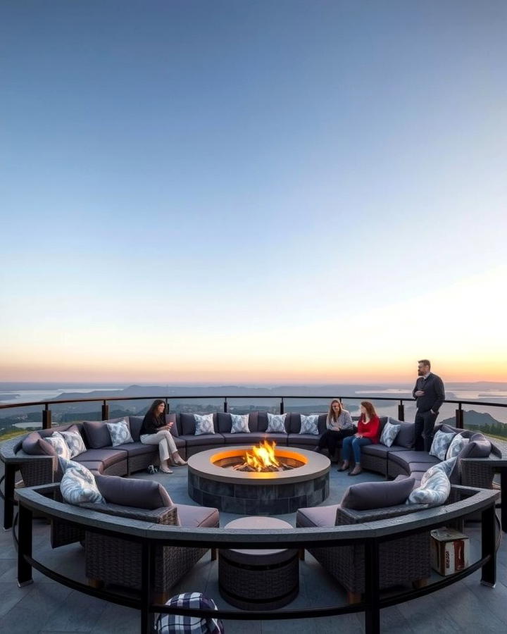 Cozy Circular Seating - 25 Sunken Fire Pit Ideas