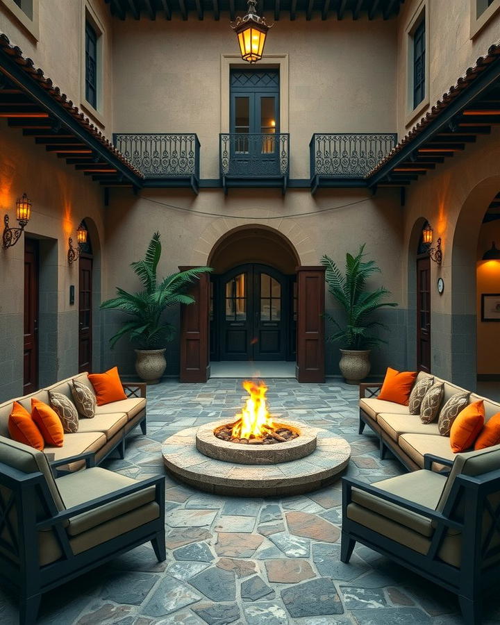 Cozy Fire Pit Areas - 25 spanish courtyard ideas