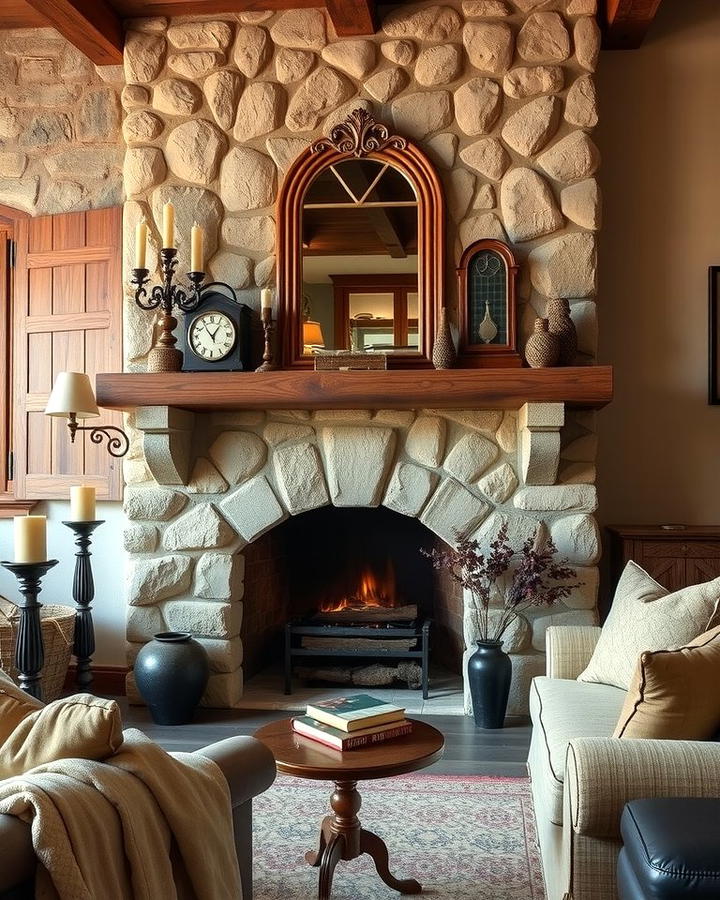 Cozy Fireplace Accents - 25 Ralph Lauren Living Room Ideas