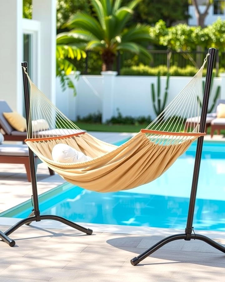 Cozy Hammocks with Stands - 25 Pool Furniture Ideas