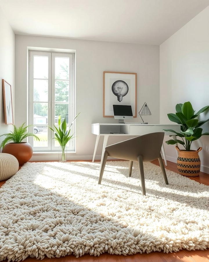 Cozy Shag Rugs for a Comfortable Workspace - 25 Office Rug Ideas