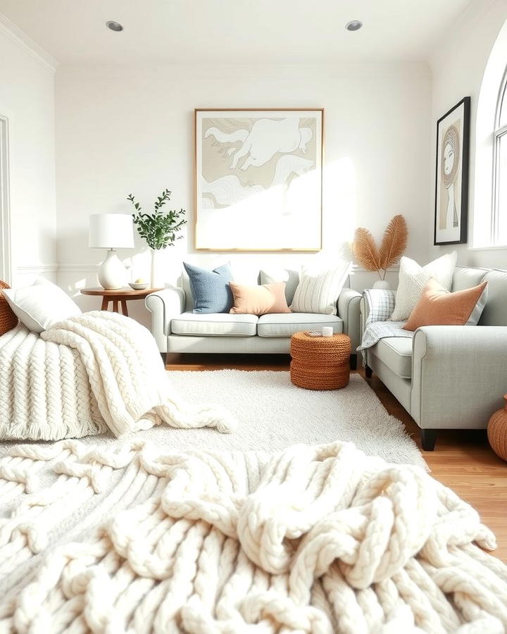 Cozy White Textures - 25 White Living Room Ideas