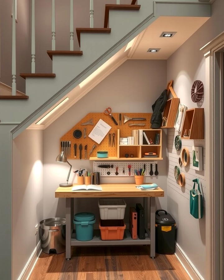 Crafting Station - 25 Under Stair Storage Ideas